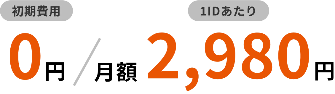 初期費用0円/1IDあたり月額4,980円